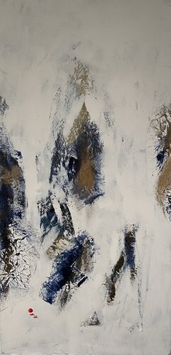 Reflet de glace et d or by Christine Barth Mroz, Painting for Sale on Select