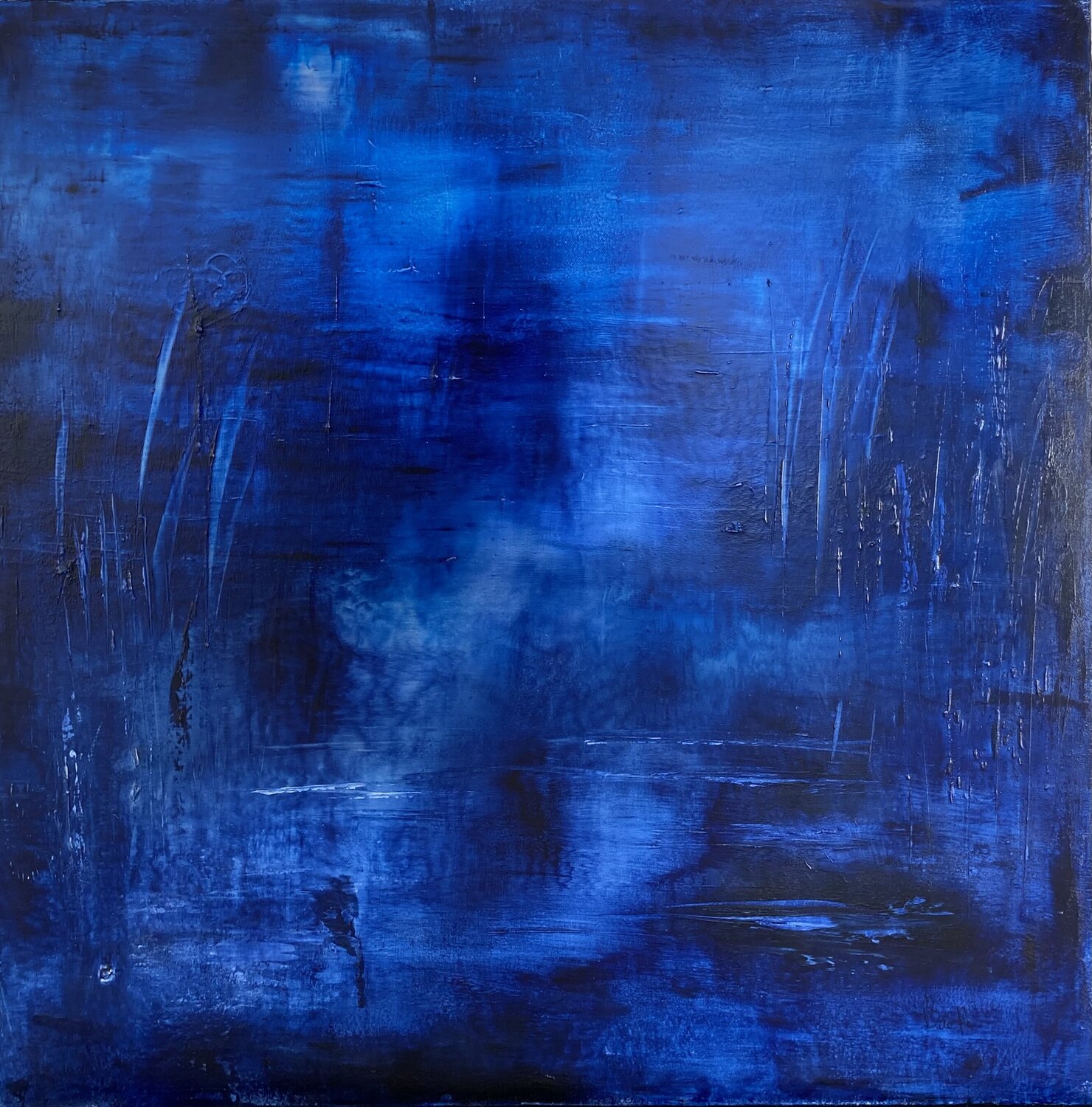 Rêverie bleue marine Christine Barth Mroz Original painting for sale