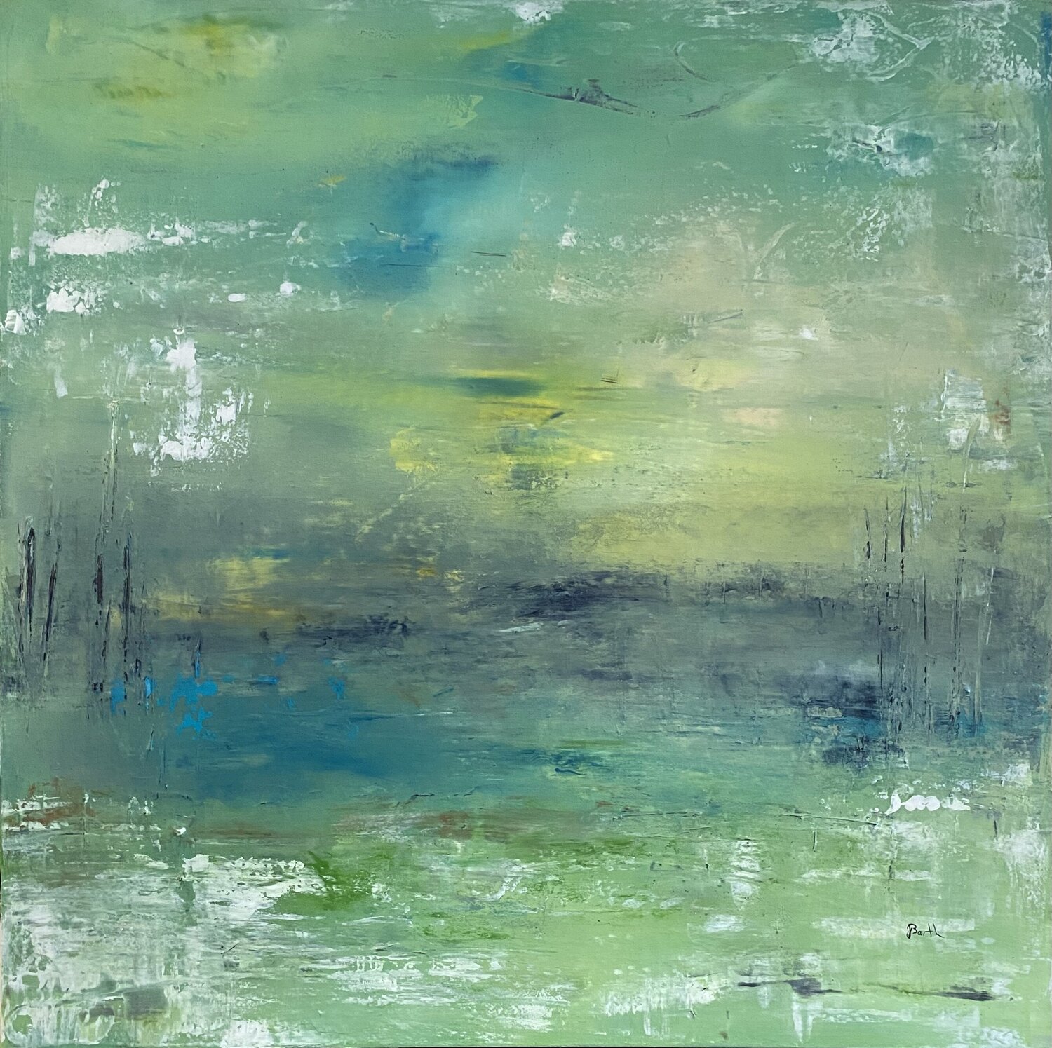 Réflet d émeraude Christine Barth Mroz Original painting for sale