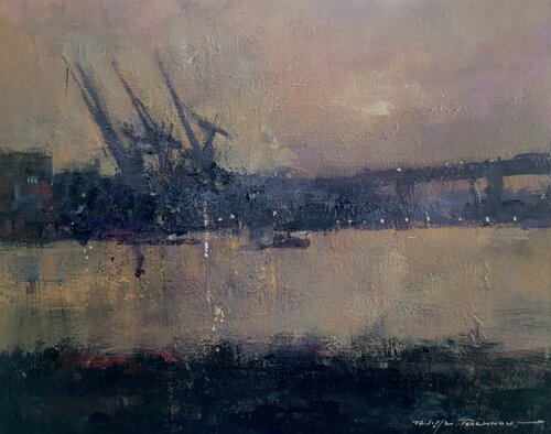 Nantes  impression portuaire , n° 2373 by Philippe Perennou, Painting for Sale on Select