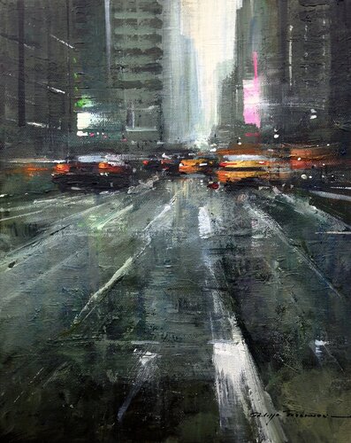 "Paysages urbains" NY n° 2683 by Philippe Perennou, Painting for Sale on Select