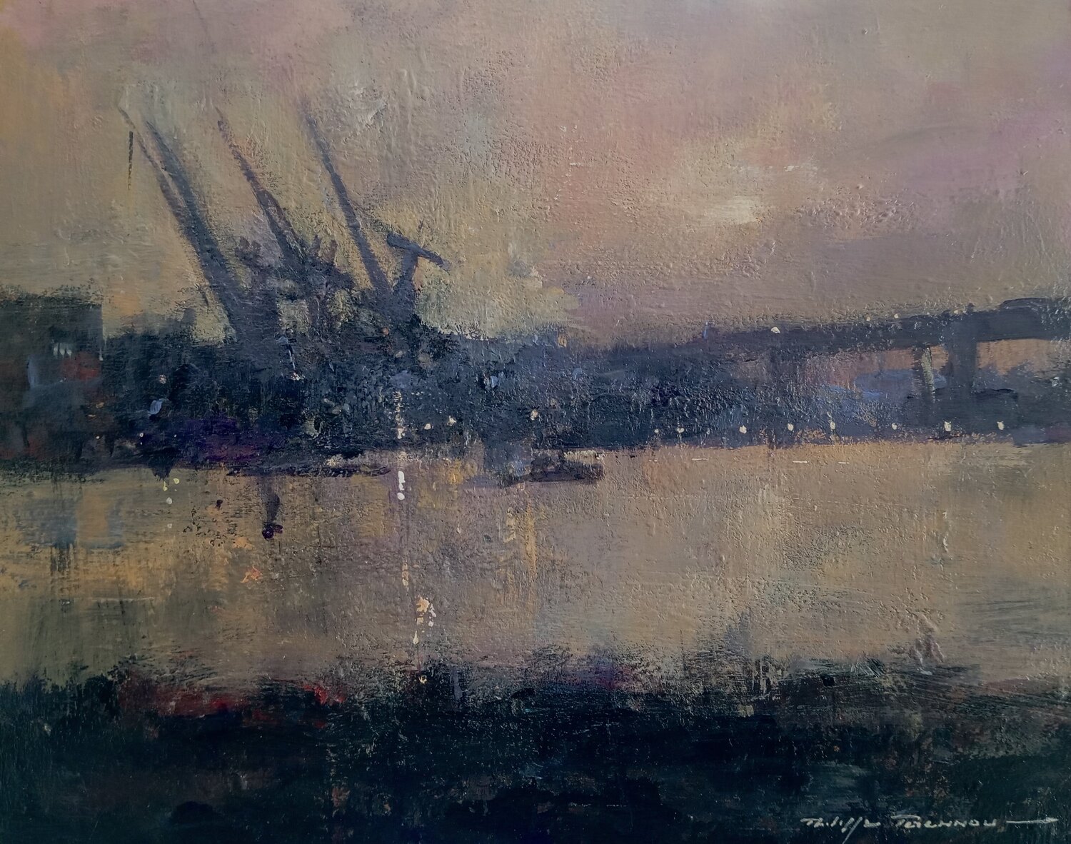 Nantes  impression portuaire , n° 2373 Philippe Perennou Original painting for sale