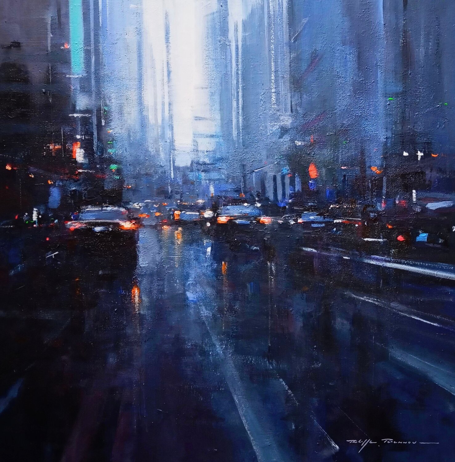 NYC city , N° 2404 Philippe Perennou Original painting for sale
