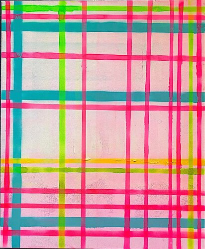 Spring fluo lines by Anne-Sophie A Bettembourg, Painting for Sale on Select