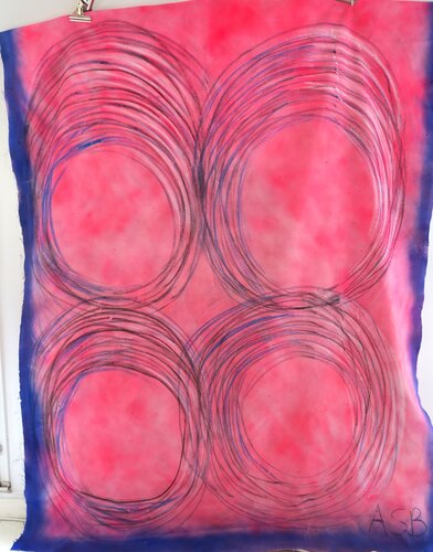 The Four Pink spirals by Anne-Sophie A Bettembourg, Painting for Sale on Select