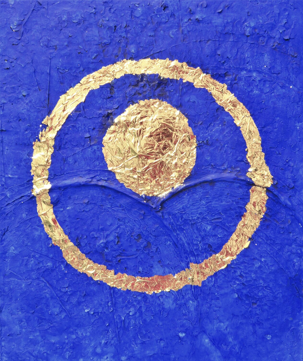 Blue Golden space Anne-Sophie A Bettembourg Original painting for sale
