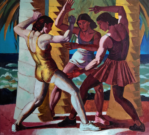 Watchmen (Rock Paper Scissors) by Alexander Lufer, Painting for Sale on Select