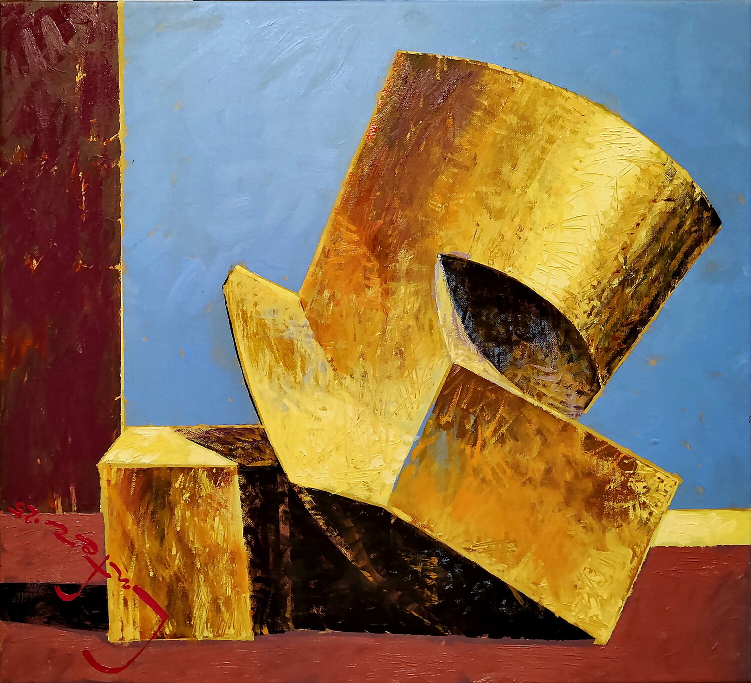 Eidolon (Helmet) Alexander Lufer Original painting for sale