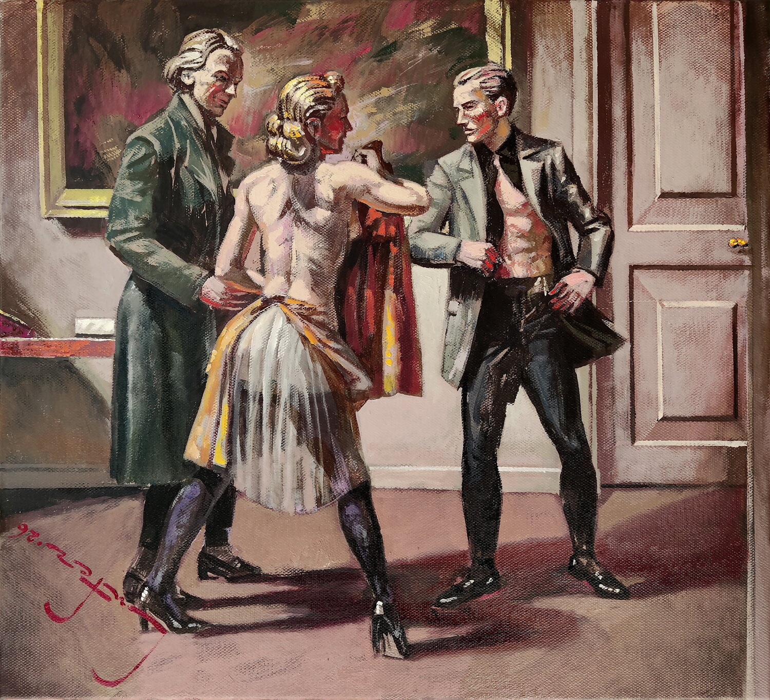 Watchmen (Favorable Witness) Alexander Lufer Original painting for sale