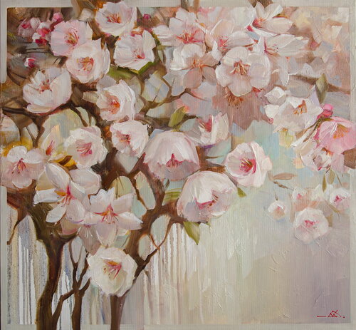 Sakura branch by Khodakivskyi Vasyl, Painting for Sale on Select