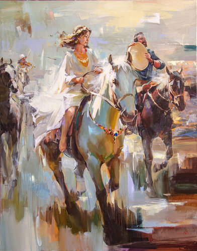 Romany wedding by Khodakivskyi Vasyl, Painting for Sale on Select
