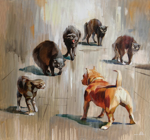 Street hooligans by Khodakivskyi Vasyl, Painting for Sale on Select