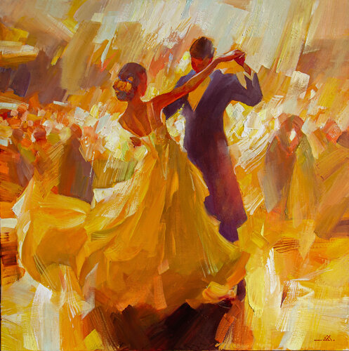Golden Waltz by Khodakivskyi Vasyl, Painting for Sale on Select