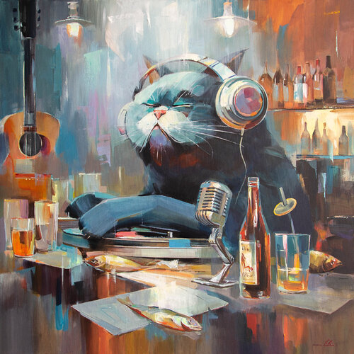 Bar Nocturne by Khodakivskyi Vasyl, Painting for Sale on Select