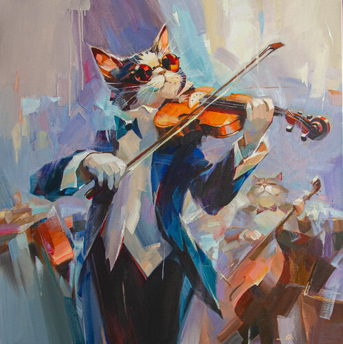 The Virtuoso by Khodakivskyi Vasyl, Painting for Sale on Select