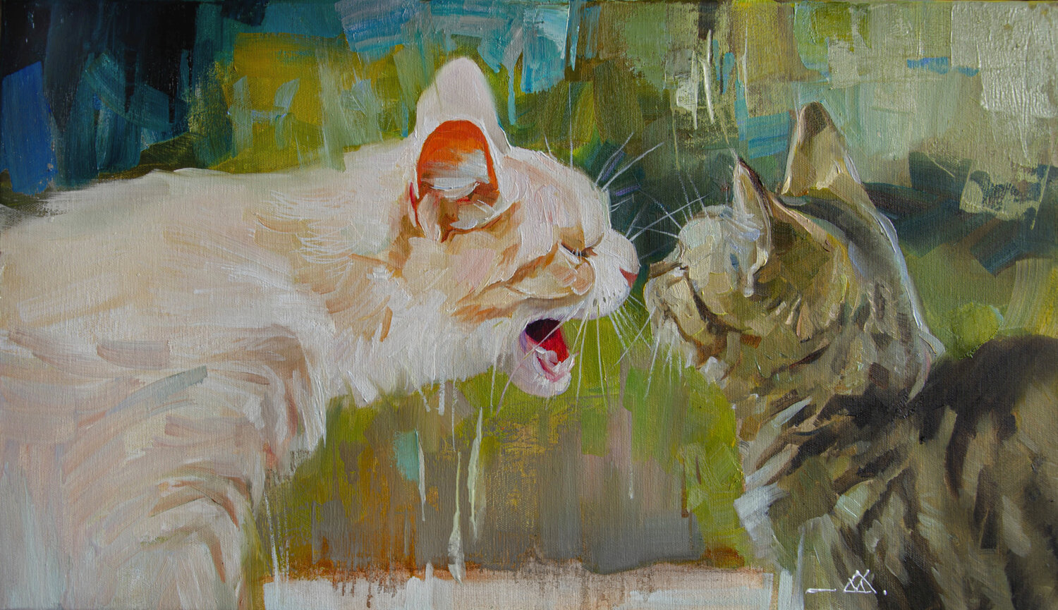Serious conversation Khodakivskyi Vasyl Original painting for sale