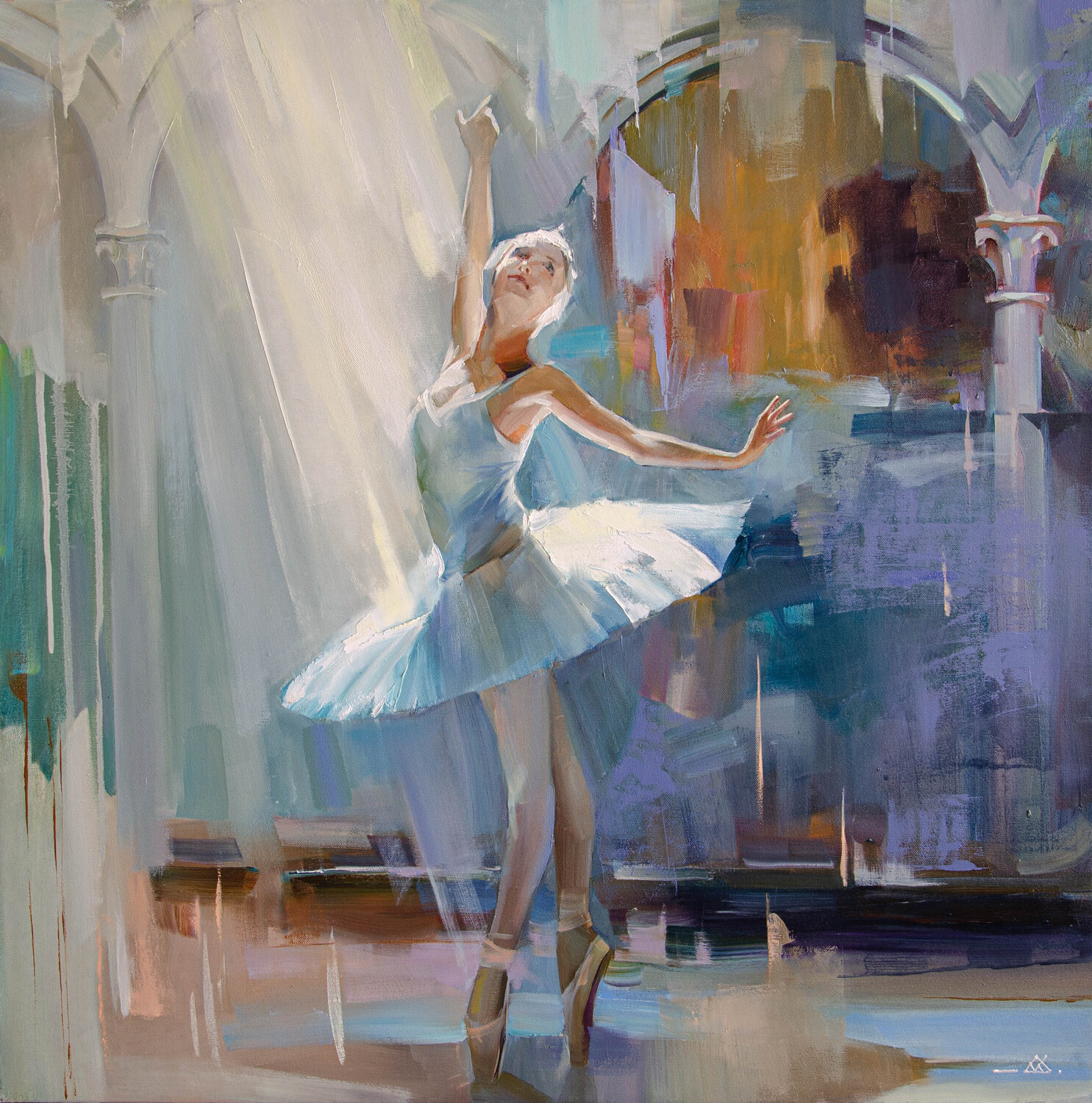 Charming workout Khodakivskyi Vasyl Original painting for sale