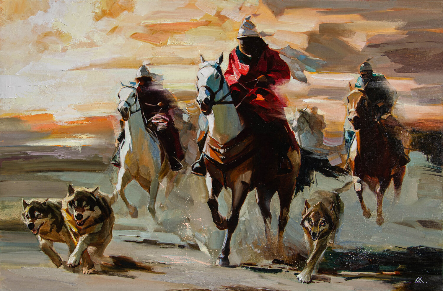 Twilight of the wild steppe Khodakivskyi Vasyl Original painting for sale