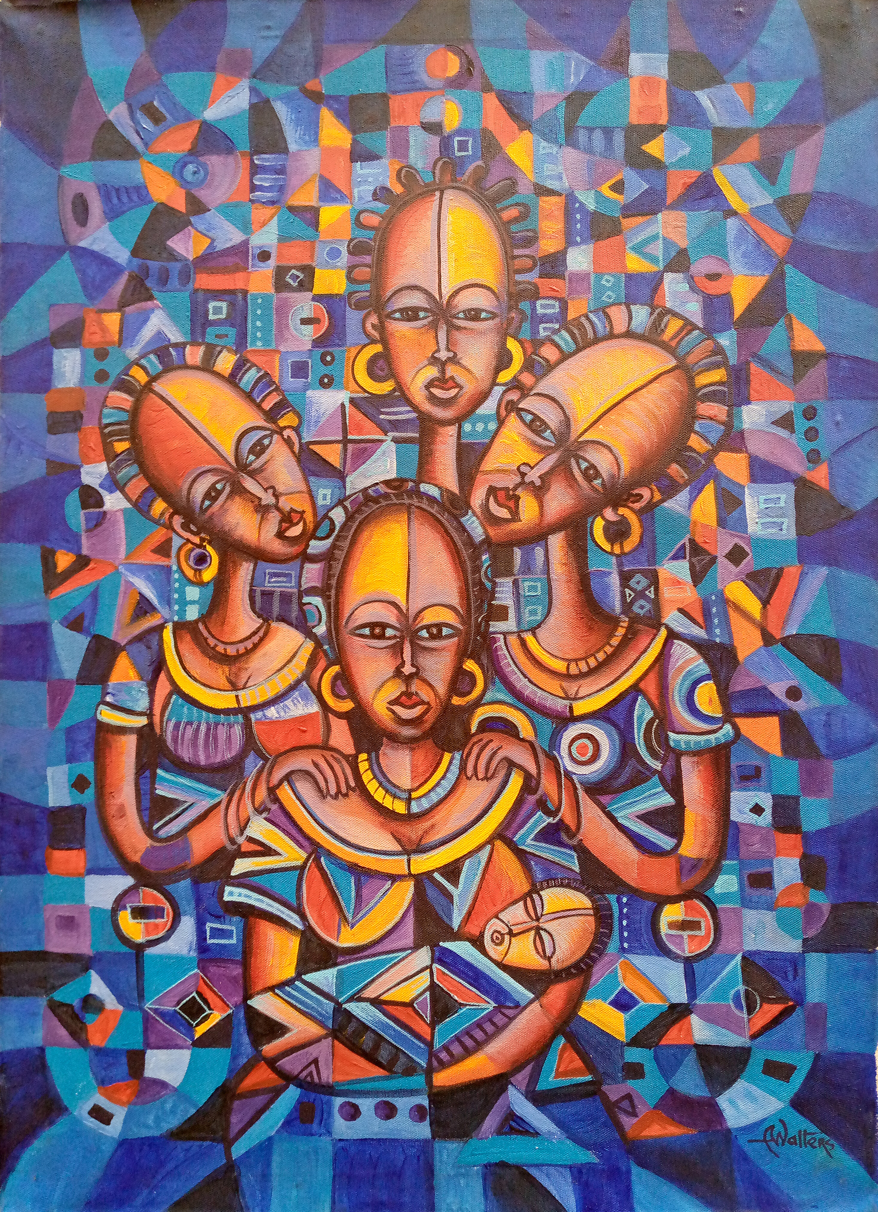 New Born II a painting of women in Africa