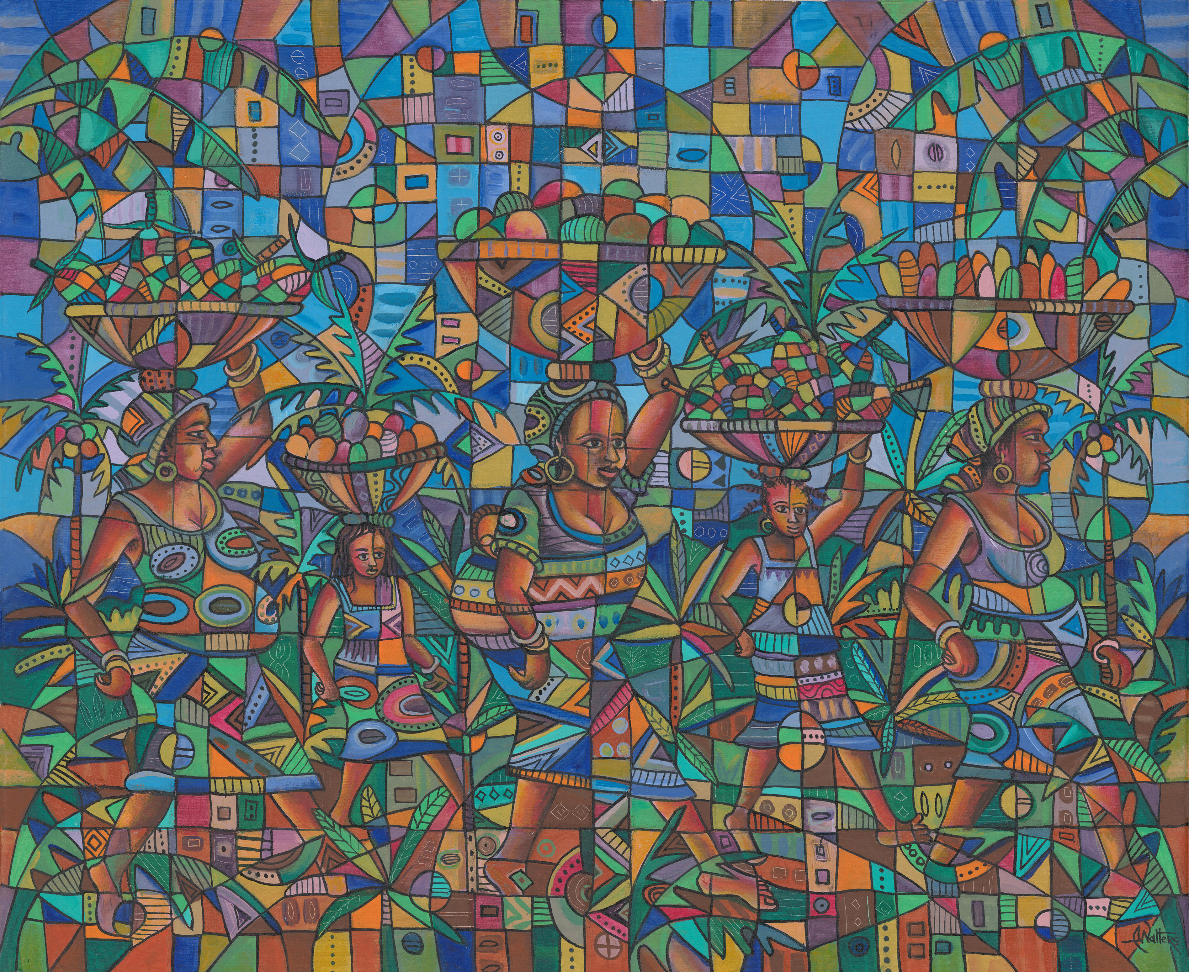 To the Market 5 - women and girls in Africa giclée print