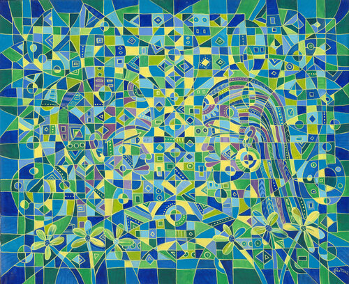 Dialogue IV a painting from Africa about marriage by Angu Walters, Painting for Sale on Select