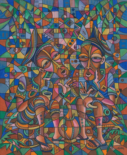 My Best Friend 8 painting from Africa by Angu Walters, Painting for Sale on Select