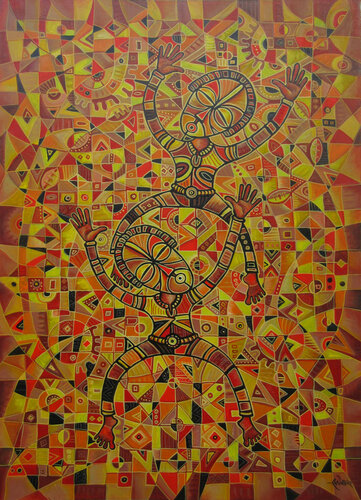 African Dancers IV by Angu Walters, Painting for Sale on Select