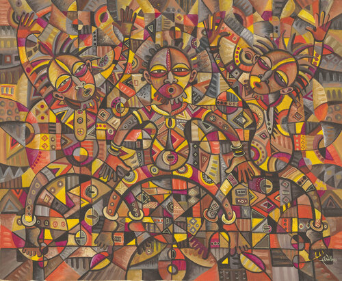 African Dancers a painting from Africa by Angu Walters, Painting for Sale on Select
