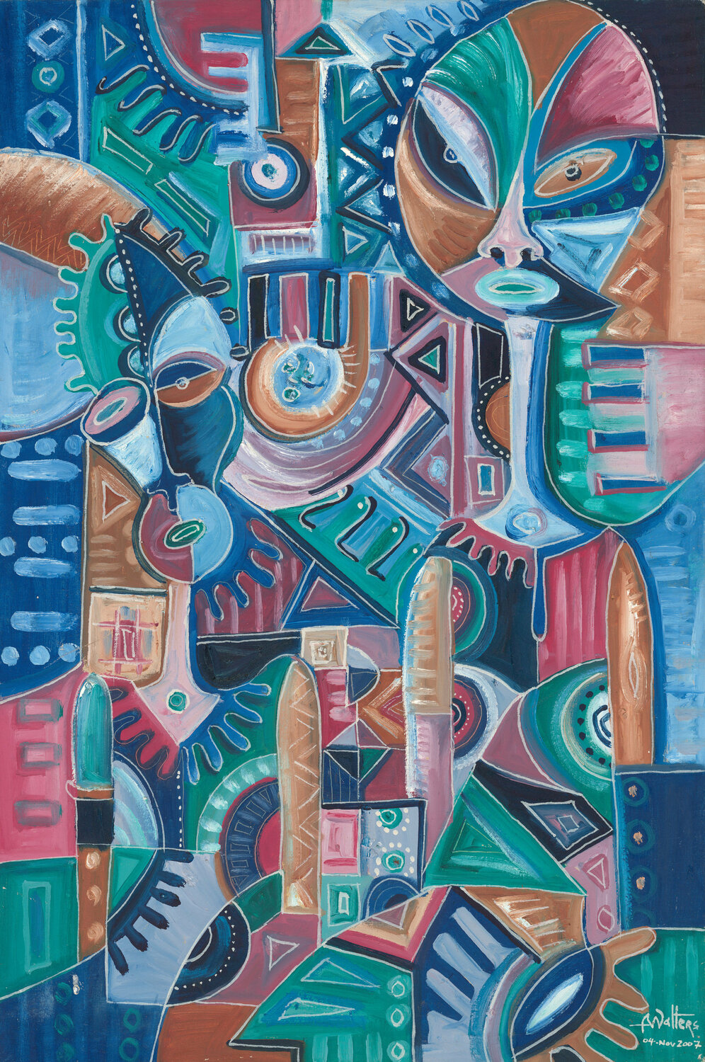My Friend a painting from Africa Angu Walters Original painting for sale