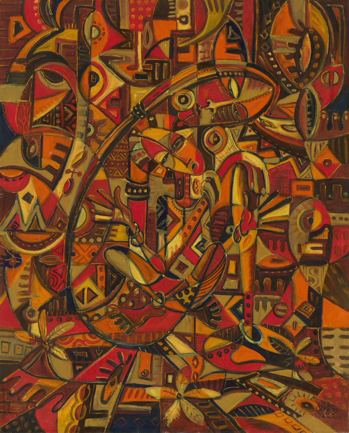 Mother and Child VII original painting from Africa Angu Walters Original painting for sale