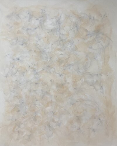 From the series „ Along the calm Shore“ 1 - Aesthetic neutral style abstraction, minimalism by Nataliia Krykun, Painting for Sale on Select