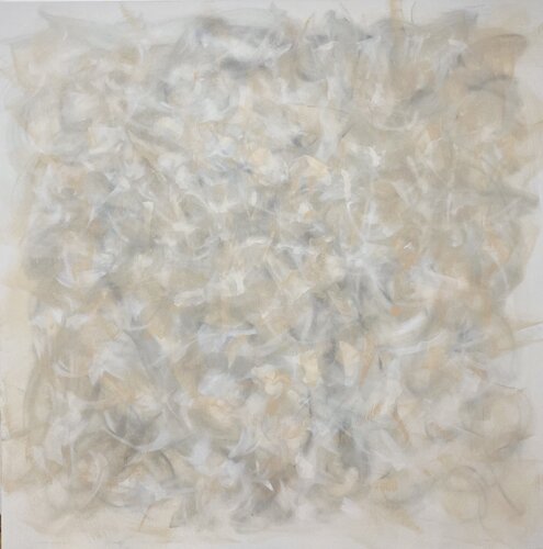 From the series „ Along the calm Shore“ 2 - Aesthetic neutral style abstraction, minimalism by Nataliia Krykun, Painting for Sale on Select