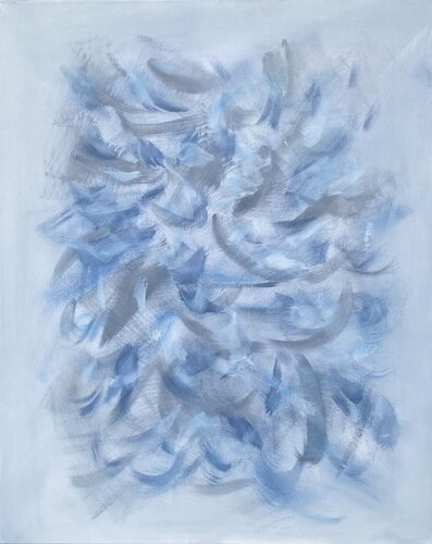 From the series „ Waves in ocean “ 1 - Aesthetic neutral gray style abstraction, minimalism by Nataliia Krykun, Painting for Sale on Select