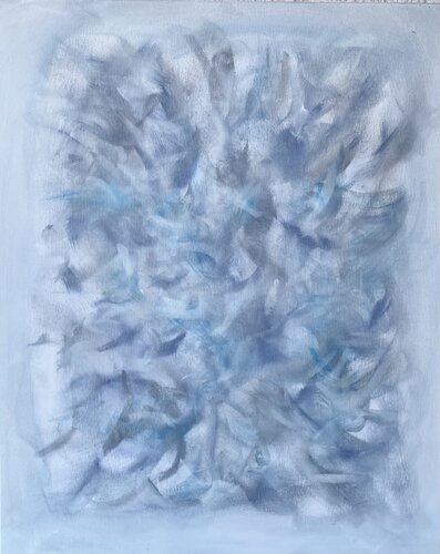 From the series „ Waves in ocean “ 3 - Aesthetic neutral gray style abstraction, minimalism by Nataliia Krykun, Painting for Sale on Select