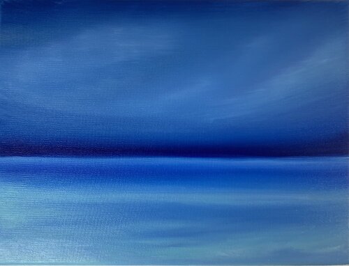 Summer seascape - skyline, water, sunset, ocean by Nataliia Krykun, Painting for Sale on Select