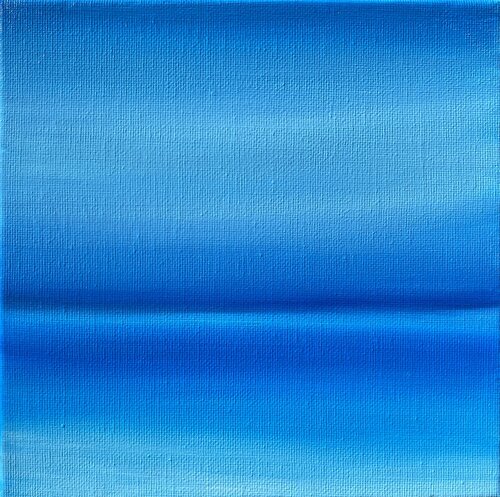 Summer sunset minimalism- blue seascape , water, Skyline , ocean by Nataliia Krykun, Painting for Sale on Select