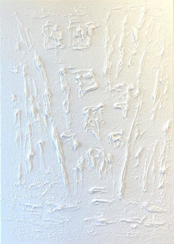 Series "Essential Silence - 10", white abstraction in 3D, textured by Nataliia Krykun, Painting for Sale on Select