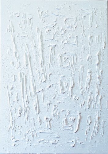 Series "Essential Silence - 2", white abstraction in 3D, textured by Nataliia Krykun, Painting for Sale on Select