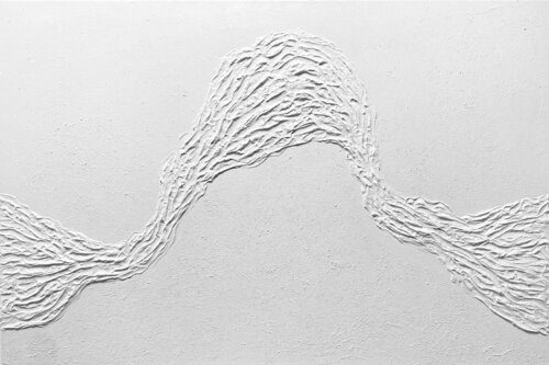 White Ocean Waves - 3D, textured, plaster by Nataliia Krykun, Painting for Sale on Select