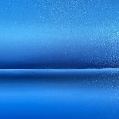 Blue Seascape Serenity - series - water, ocean, navy skyline by Nataliia Krykun, Painting for Sale on Select