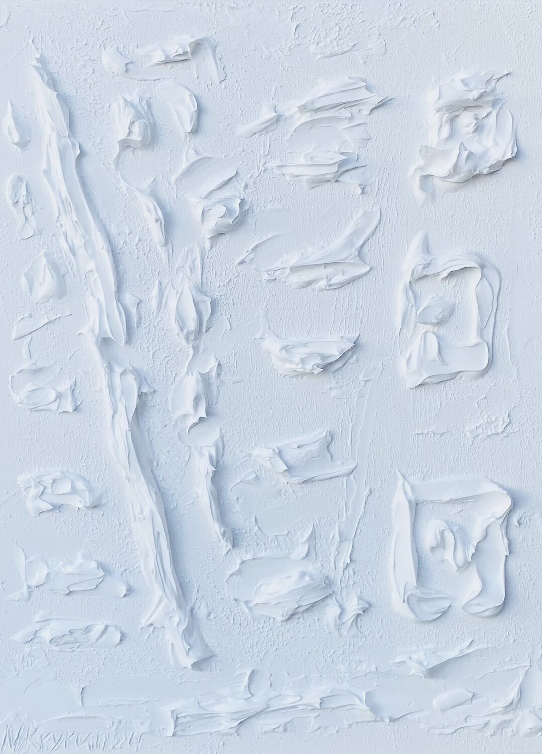 From the series “White minimalistic seascape” textured 3D Nataliia Krykun Original painting for sale