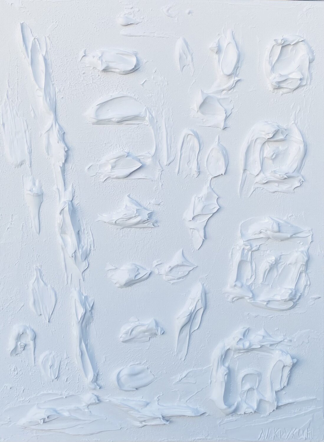 From the series “White minimalistic seascape” textured 3D Nataliia Krykun Original painting for sale