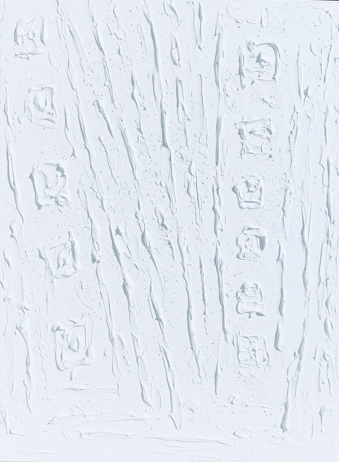 3D "Seascape white abstract" minimalism plaster textured Nataliia Krykun Original painting for sale
