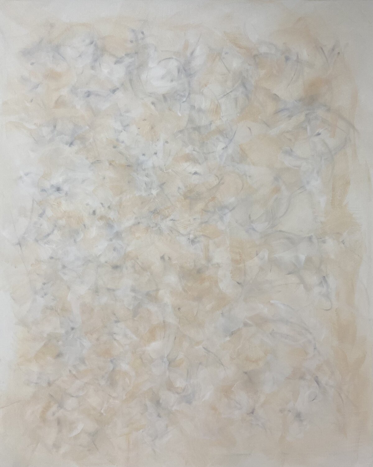 From the series „ Along the calm Shore“ 1 - Aesthetic neutral style abstraction, minimalism Nataliia Krykun Original painting for sale