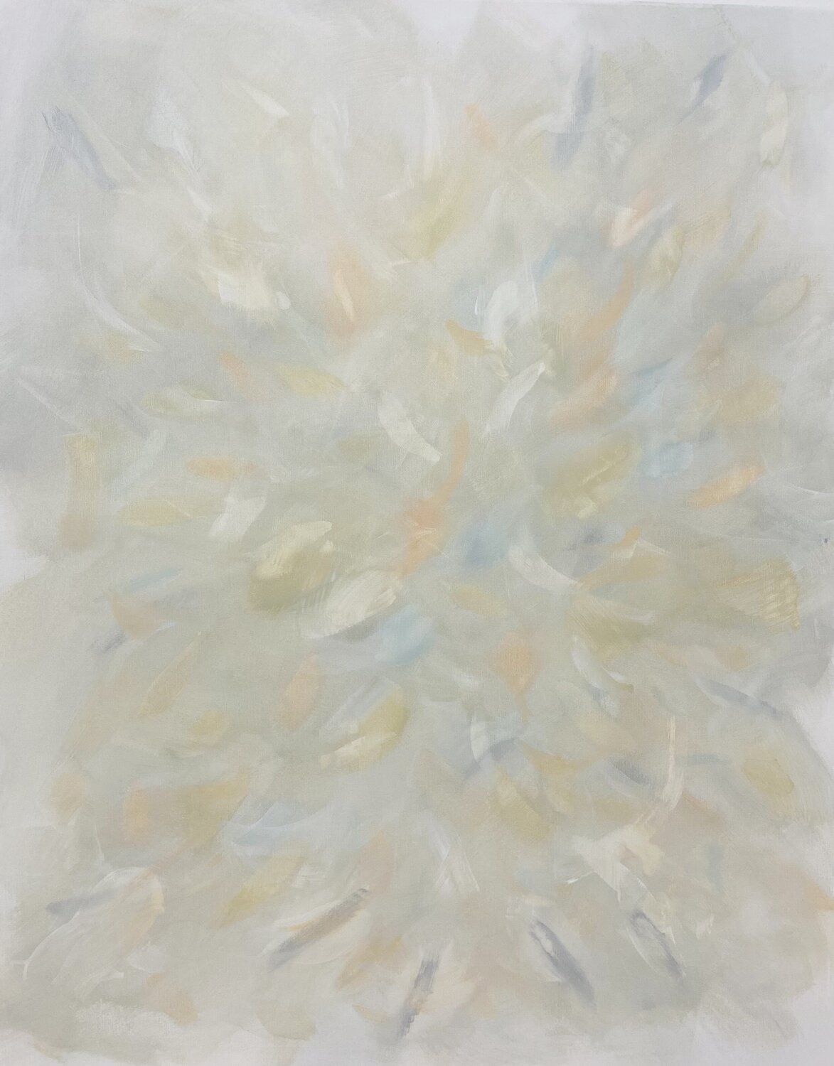 From the series „ Along the calm Shore“ 2 - Aesthetic neutral style abstraction, minimalism Nataliia Krykun Original painting for sale