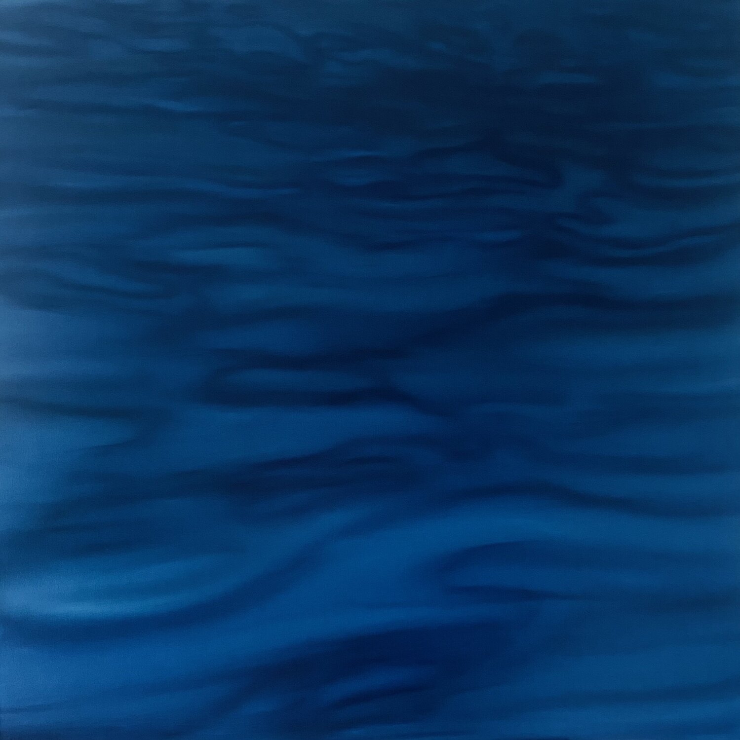 Deep blue Waves - water seascape, large navy black oil painting Nataliia Krykun Original painting for sale