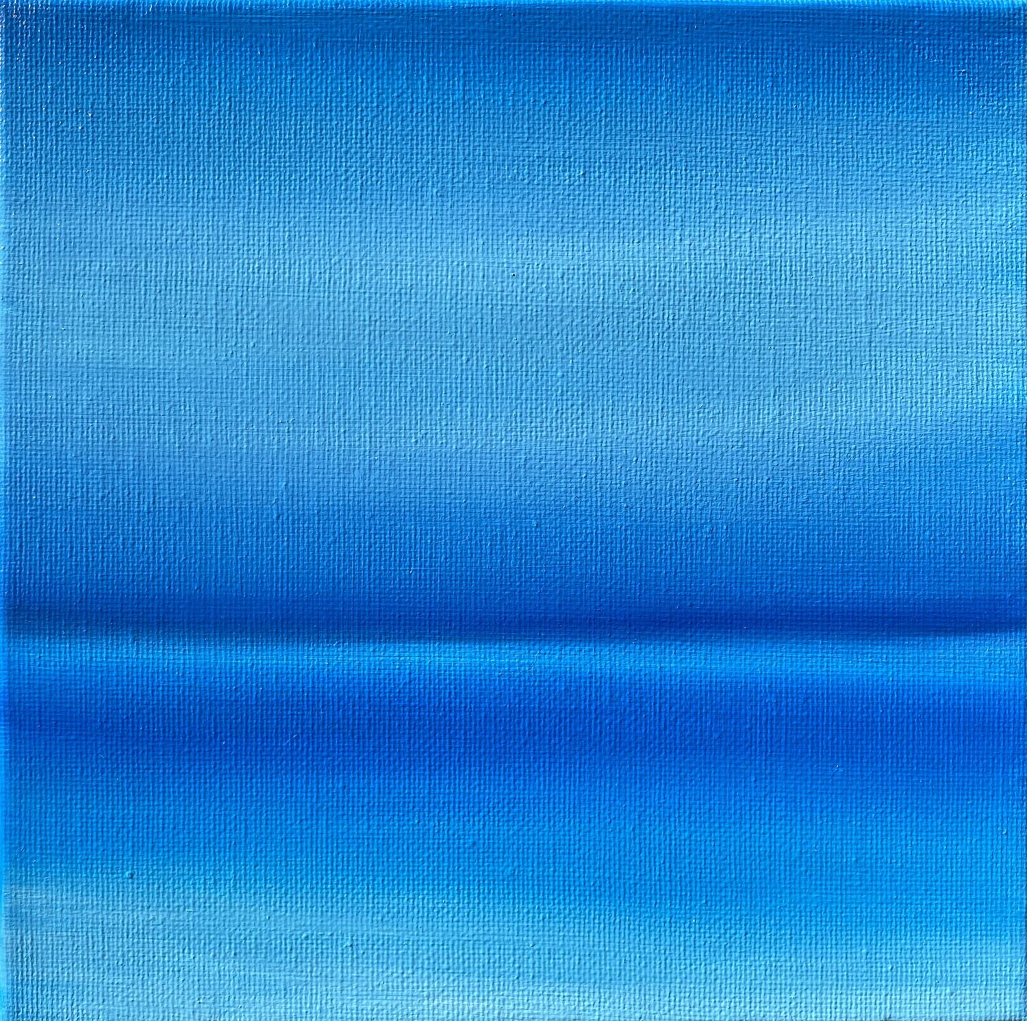Summer sunset minimalism- blue seascape , water, Skyline , ocean Nataliia Krykun Original painting for sale