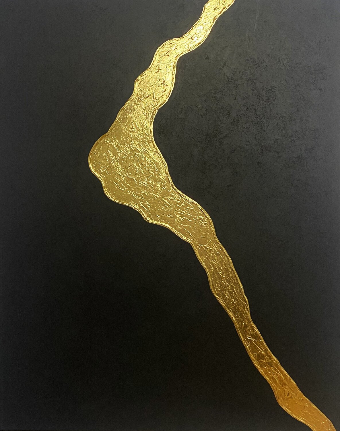 From the series “Force of Nature” - 3D  gold leaf plaster Nataliia Krykun Original painting for sale