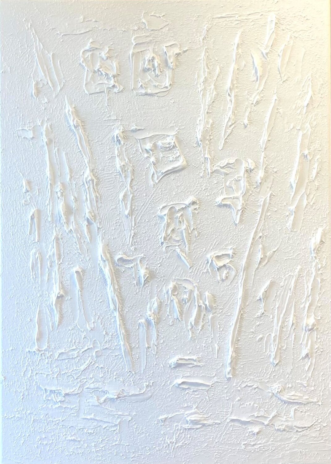 Series "Essential Silence - 10", white abstraction in 3D, textured Nataliia Krykun Original painting for sale