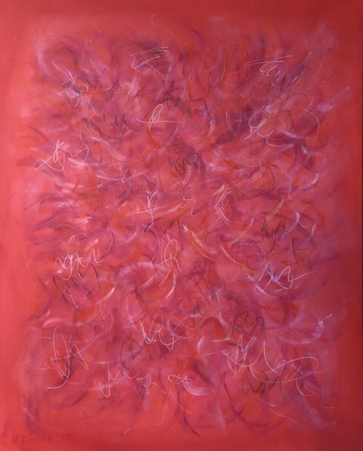 From the series "Red. Life Energy 1" - abstractions street art Nataliia Krykun Original painting for sale